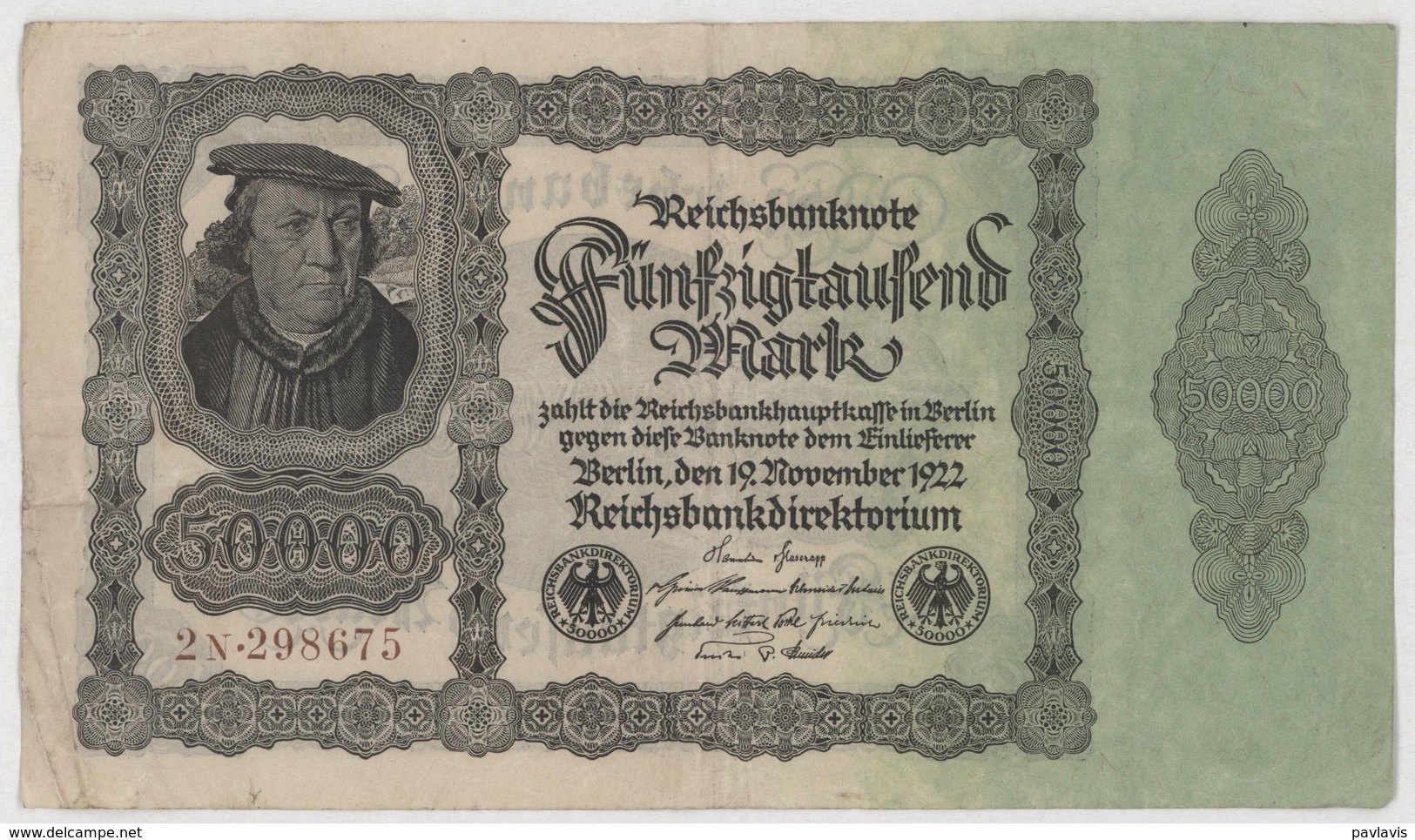 Fünfzigtausend  Mark / 50 000 Mark - Reichsbanknote - German Reich / Deutsches Reich - Year 1922 - 50.000 Mark