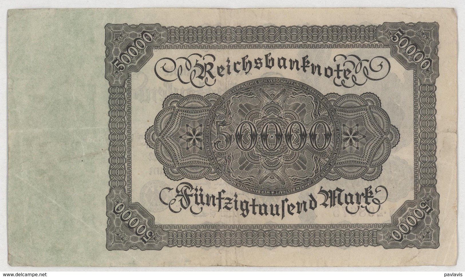 Fünfzigtausend  Mark / 50 000 Mark - Reichsbanknote - German Reich / Deutsches Reich - Year 1922 - 50000 Mark