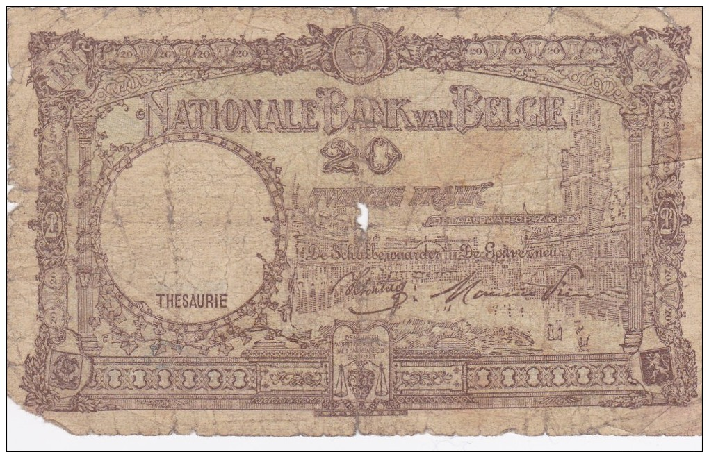 Banque Nationale De  BELGIQUE   TWINTIG  FRANK  1945. - Other & Unclassified