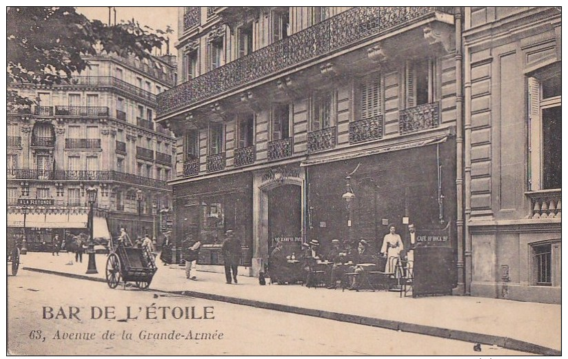 PARIS XVI°  BAR De L' ETOILE Terrasse Animé  Avenue De La Grande Armée Rue DURET Et LE SUEUR CAFE à La ROTONDE - Arrondissement: 16