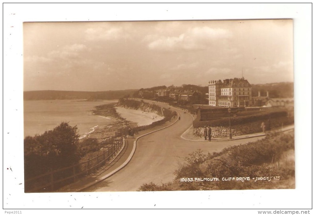 Carte Photo Card  Cornwall  FALMOUTH Cliff Drive - Falmouth