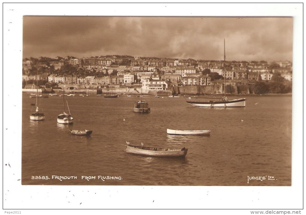 Carte Photo Card  Royaume Uni  Cornwall  FALMOUTH From Flushing - Falmouth