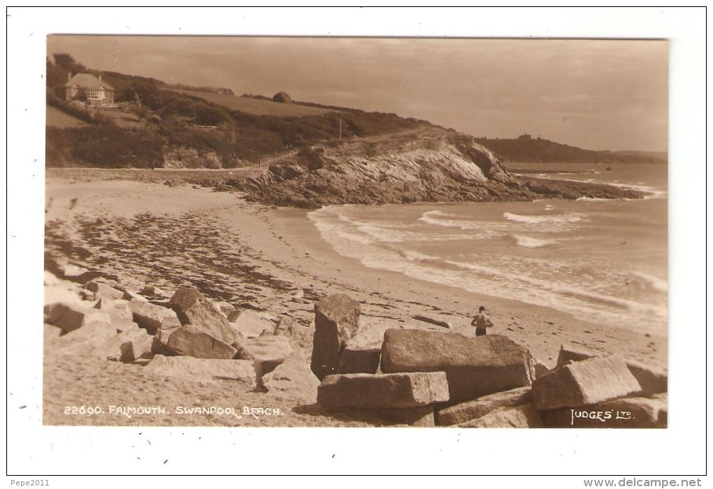 Carte Photo Card  Royaume Uni  Cornwall  FALMOUTH Swanpool Beach - Falmouth