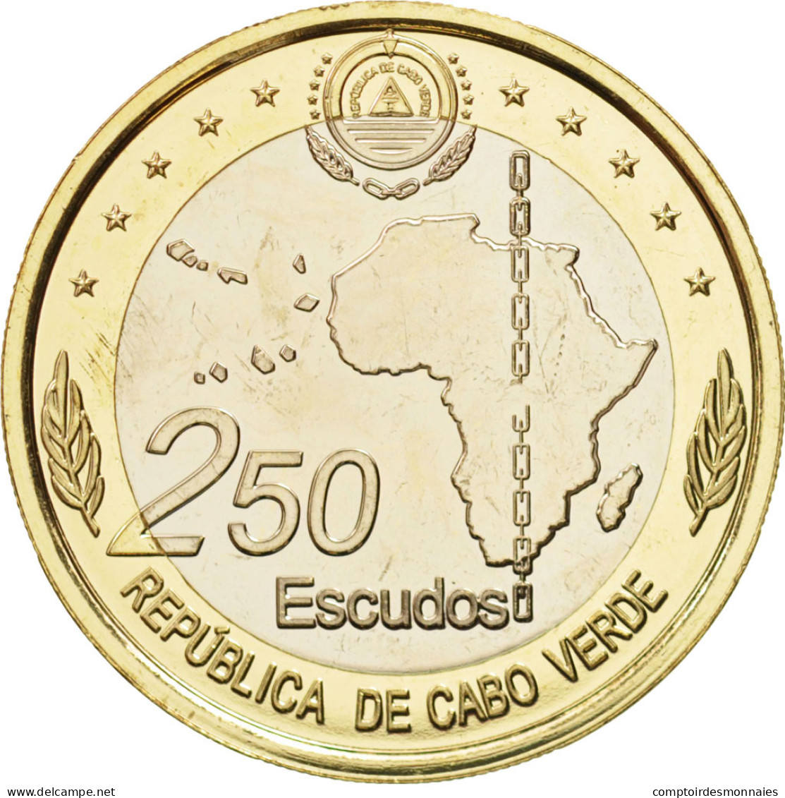 Monnaie, Cape Verde, 250 Escudos, 2013, SPL, Bi-Metallic - Cap Vert