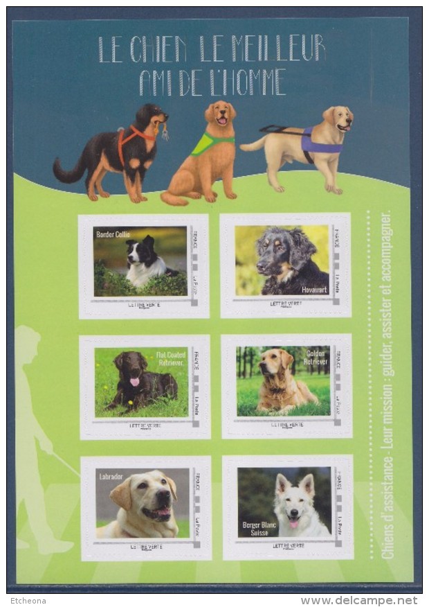 = Le Chien Le Meilleur Ami De L'homme Collector 6 Timbres LV Chiens D'assistance Labrador, Berger Blanc Suisse, Hovawart - Collectors