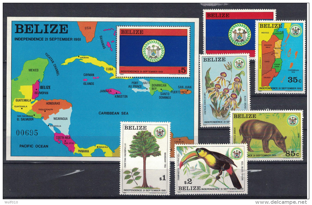 Belize. Independence. 1981-82. MNH Set And SS. SCV = 101.00 - Belize (1973-...)