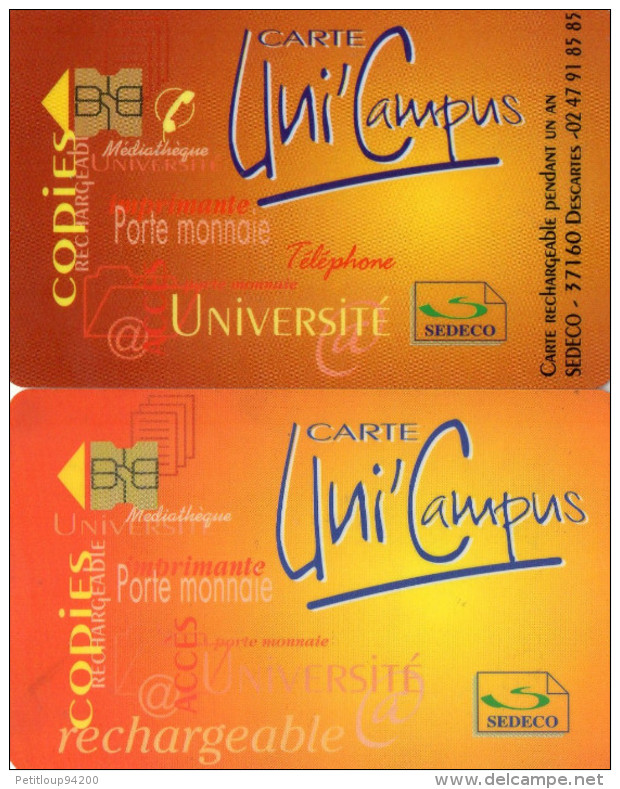 CARTES PORTE-MONNAIE  ELECTRONIQUE SEDECO Uni'Campus  (lot De 2) - Monéo