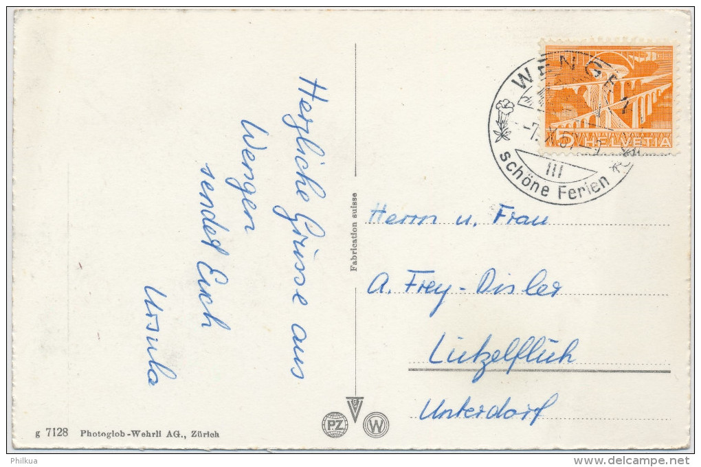 7.X.1957 WNGEN - Gelaufen Nach Lützelflüh Mit K-Stempel - Lützelflüh