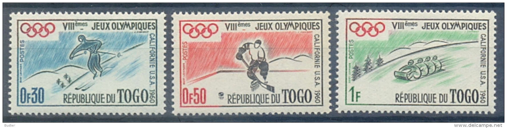 République TOGOLAISE :1960: Y.300-02**MnH : ## SQUAW VALLEY 1960 ## : WINTER OLYMPICS, SKIING,HOCKEY On ICE,BOBSLEIGH, - Winter 1960: Squaw Valley