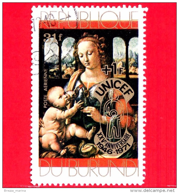 BURUNDI - Nuovo Oblit. - 1971 - 25° Anniversario Dell'UNICEF - Dipinto - Madonna Con Bambino - 31+1 P. Aerea - Nuovi