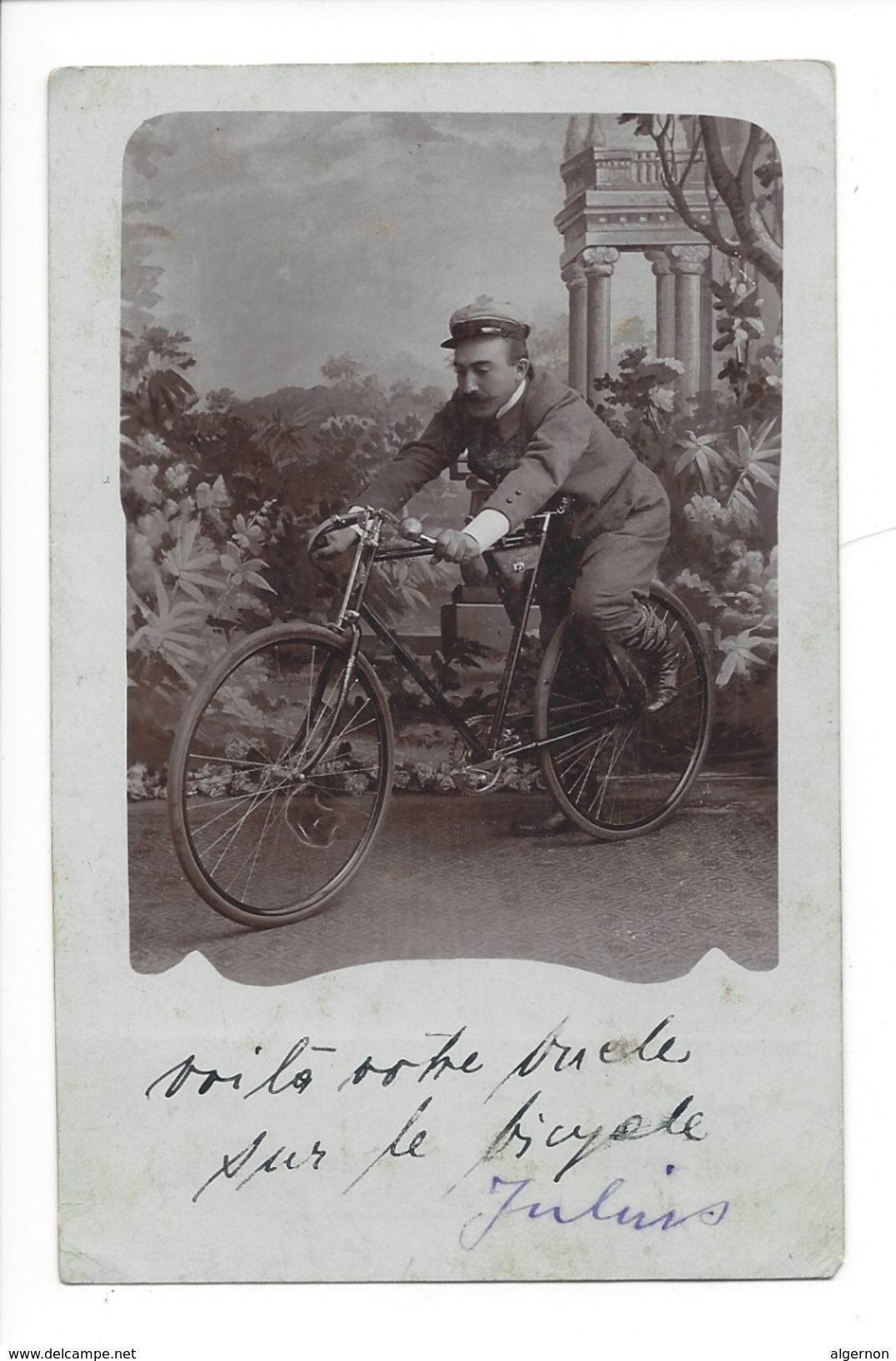14890 - Carte Photo Vélo Voilà Votre Oncle à Bicyclette - Ciclismo
