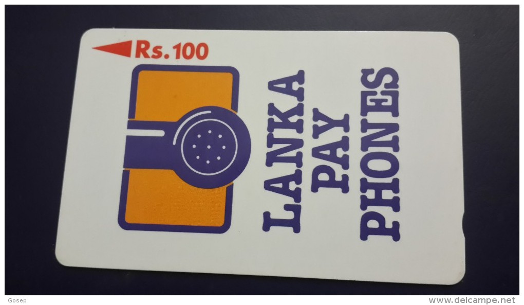 Sri Lanka-(16srla)-lanka Pay Phones Logo-(rs.100)-used Card+1card Prepiad Free - Sri Lanka (Ceylon)