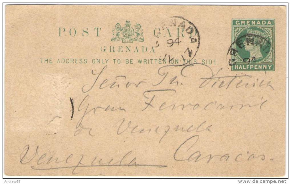 GRENADA - 1894 - Halfpenny + 1 Missed Stamp - Postkarte - Carte Postale - Post Card - Intero Postale - Entier Postal ... - Grenada (...-1974)