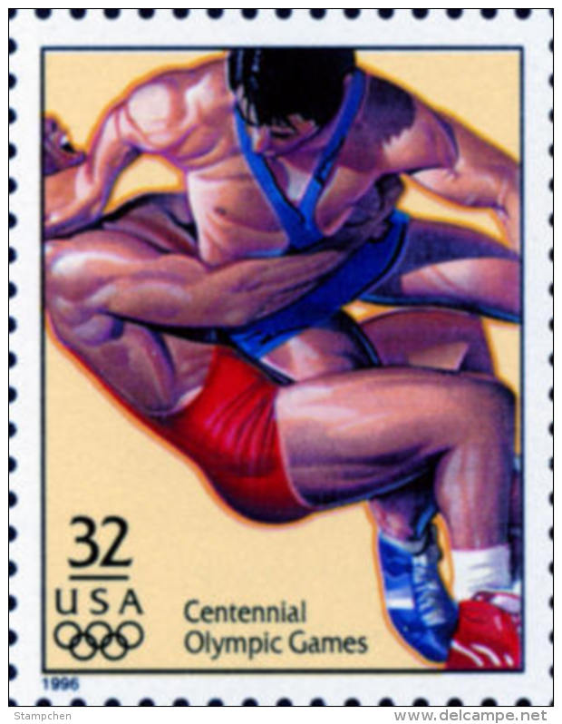 Sc#3068f 1996 USA Olympic Games Stamp- Freestyle Wrestling Athletic - Summer 1996: Atlanta