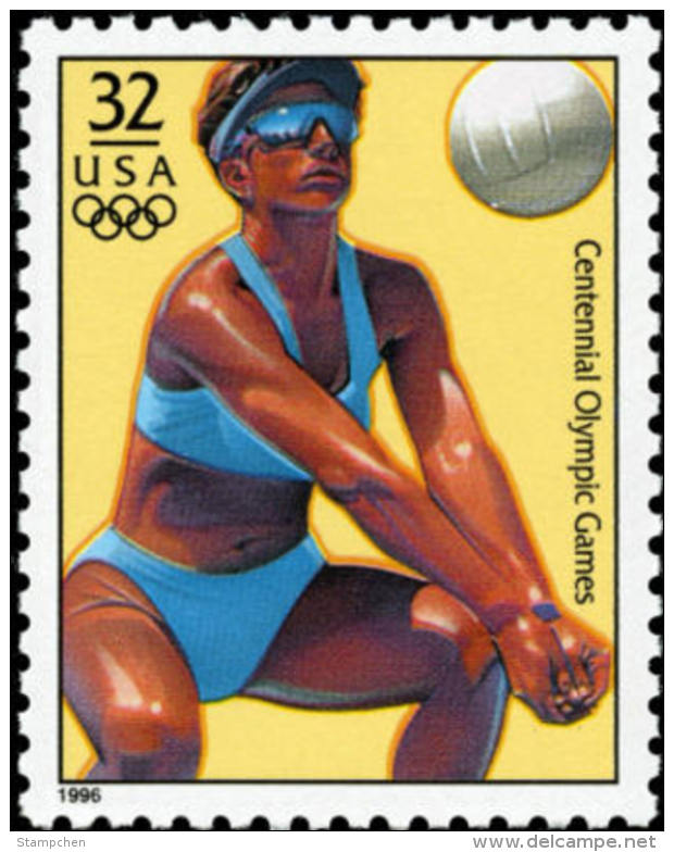 Sc#3068k 1996 USA Olympic Games Stamp-Beach Volleyball Athletic - Summer 1996: Atlanta