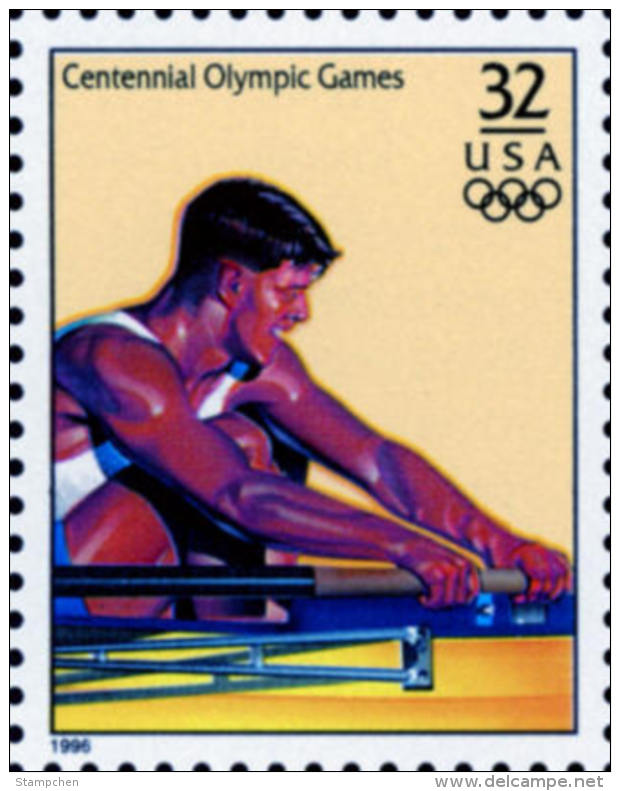 Sc#3068l 1996 USA Olympic Games Stamp-Rowing Ship Athletic - Summer 1996: Atlanta
