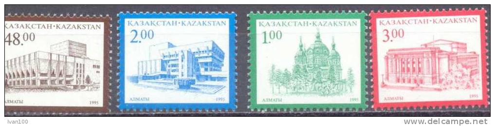 1995. Kazakhstan, Definitives, Buildings, 4v, Mint/** - Kazakhstan