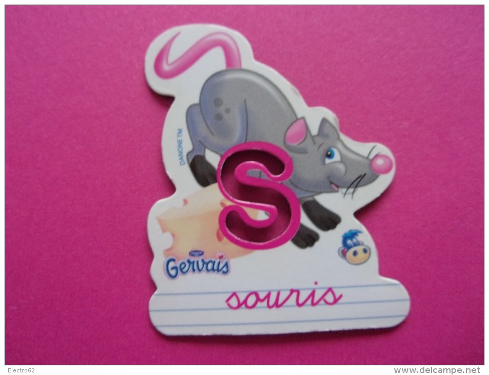 Magnet Danone  Gervais Souris Lettre S Animaux Rongeur - Letras & Cifras