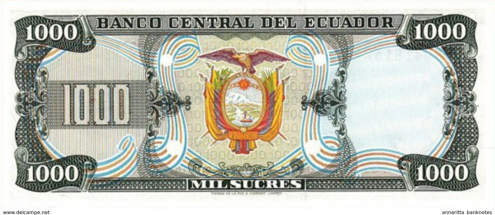 ECUADOR 1000 SUCRES 1982 P-120b UNC SERIE IF - Ecuador