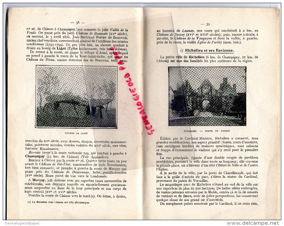 37 - CHINON - GUIDE ILLUSTRE SYNDICAT INITIATIVE- 1938- STATUE JEANNE D' ARC PAR SICARD EGLISE ST ETIENNE - Dépliants Touristiques