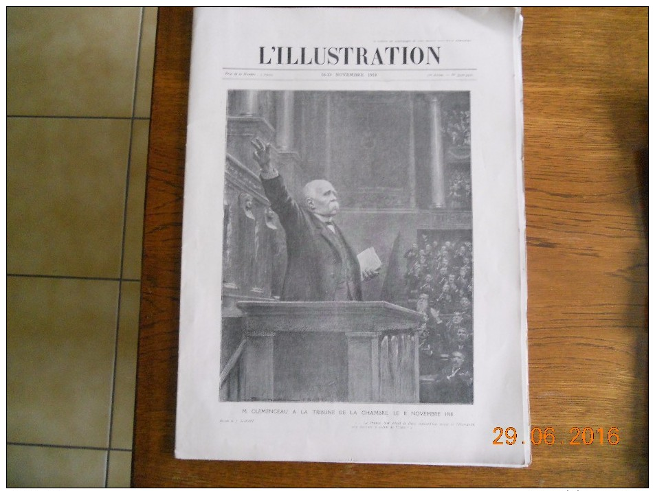 L ILLUSTRATION  1918  N CLEMENCEAU FOCH 453 A 485     NOMBREUX DOCUMENTS     VICTOIRE - Magazines - Before 1900