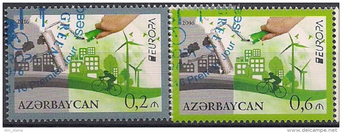 2016  AZERBAIJAN // AZERBAYCAN // ASERBAIIDSCHAN Mi. 1140-1  Used  Europa - 2016