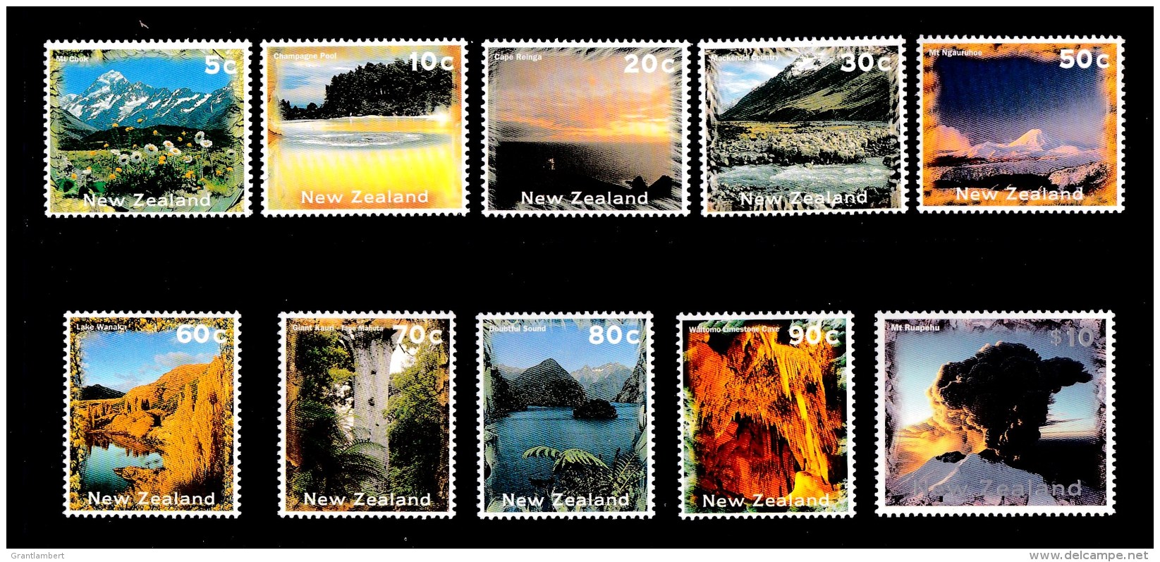 New Zealand 1995 - Scenery 10 Values MNH - Unused Stamps