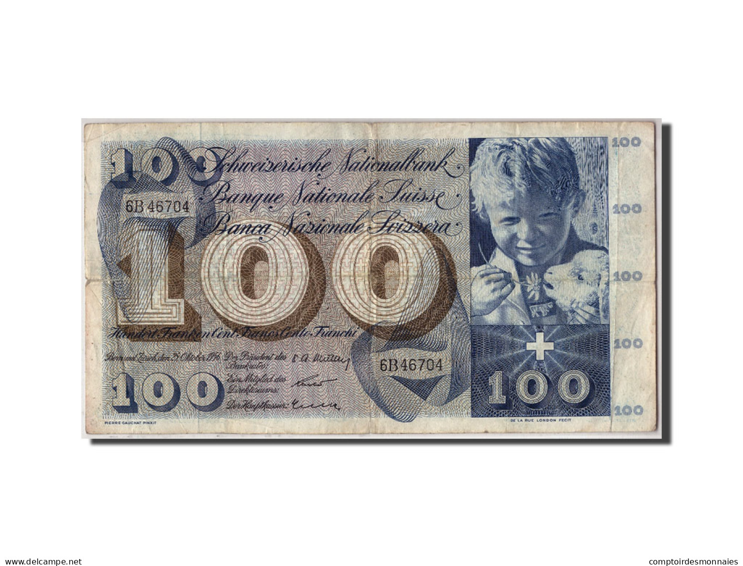 Billet, Suisse, 100 Franken, 1956, 1956-10-25, KM:49a, TB - Suisse