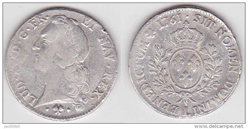 LOUIS XV ECU AU BANDEAUen ARGENT 1761 L Bayonne - 1715-1774 Ludwig XV. Der Vielgeliebte