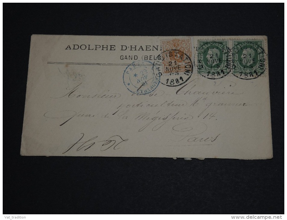 BELGIQUE - Enveloppe De Gand Pour Paris En 1881 , Affranchissement Plaisant - A Voir - L 590 - 1869-1883 Leopold II