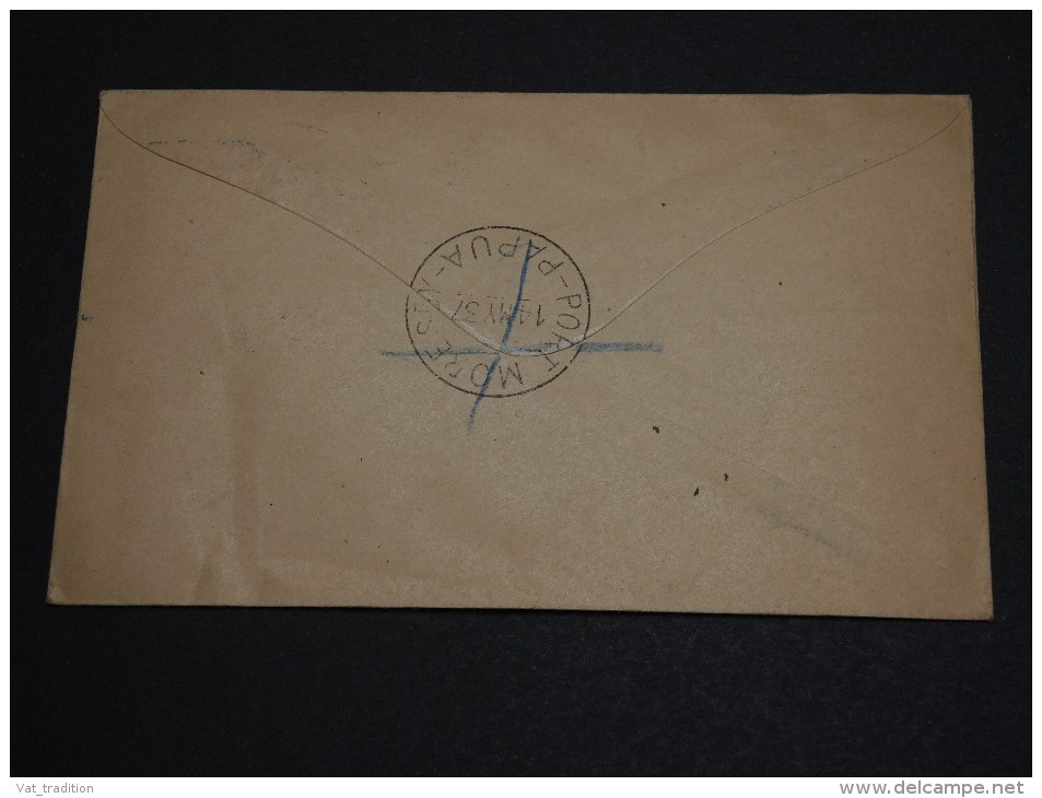 PAPOUASIE - NOUVELLE GUINÉE - Enveloppe En Recommandée De Port Moresby 1937, Affranchissement Plaisant - A Voir - L 591 - Papouasie-Nouvelle-Guinée