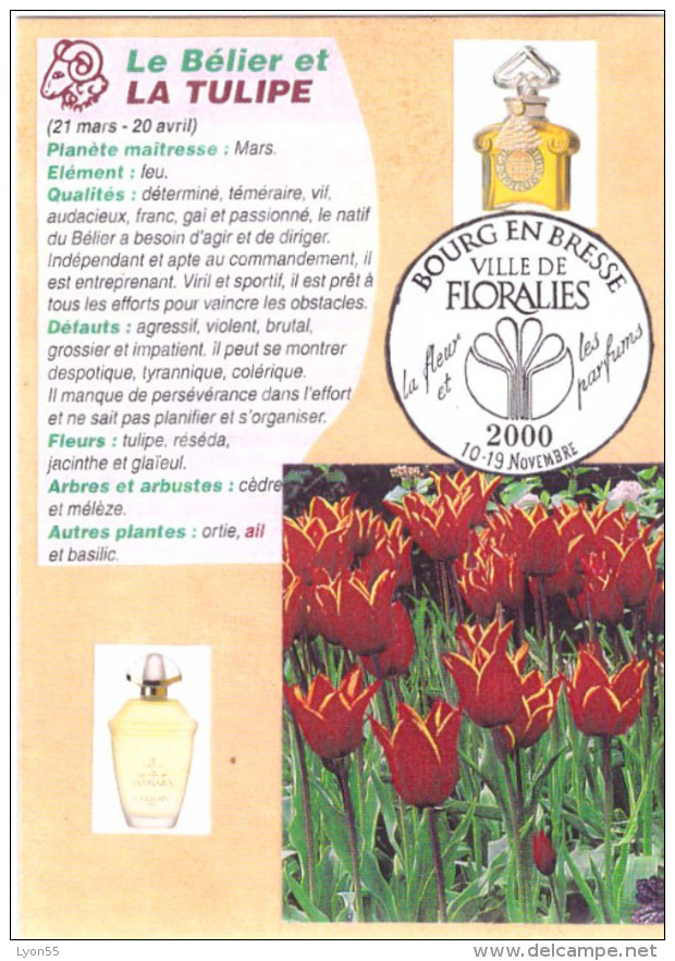 12 Cartes Signes Zodiacaux Et Fleurs (Bourg En Bresse Floralies 2000) - Astrologie