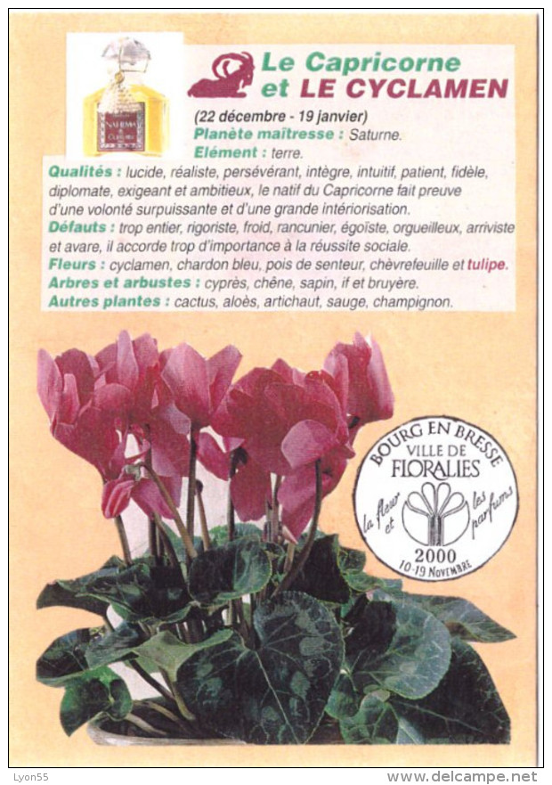 12 Cartes Signes Zodiacaux Et Fleurs (Bourg En Bresse Floralies 2000) - Astrology