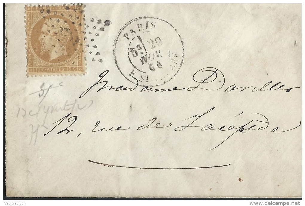 FRANCE - Oblitération étoile 2 De Paris Sur Enveloppe En 1864  - A Voir - L 600 - 1849-1876: Période Classique