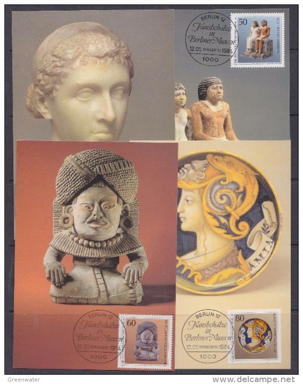 Berlin 1984 Kunstschätze In Berliner Museen 4v Maxicards (30833) - Maximum Kaarten