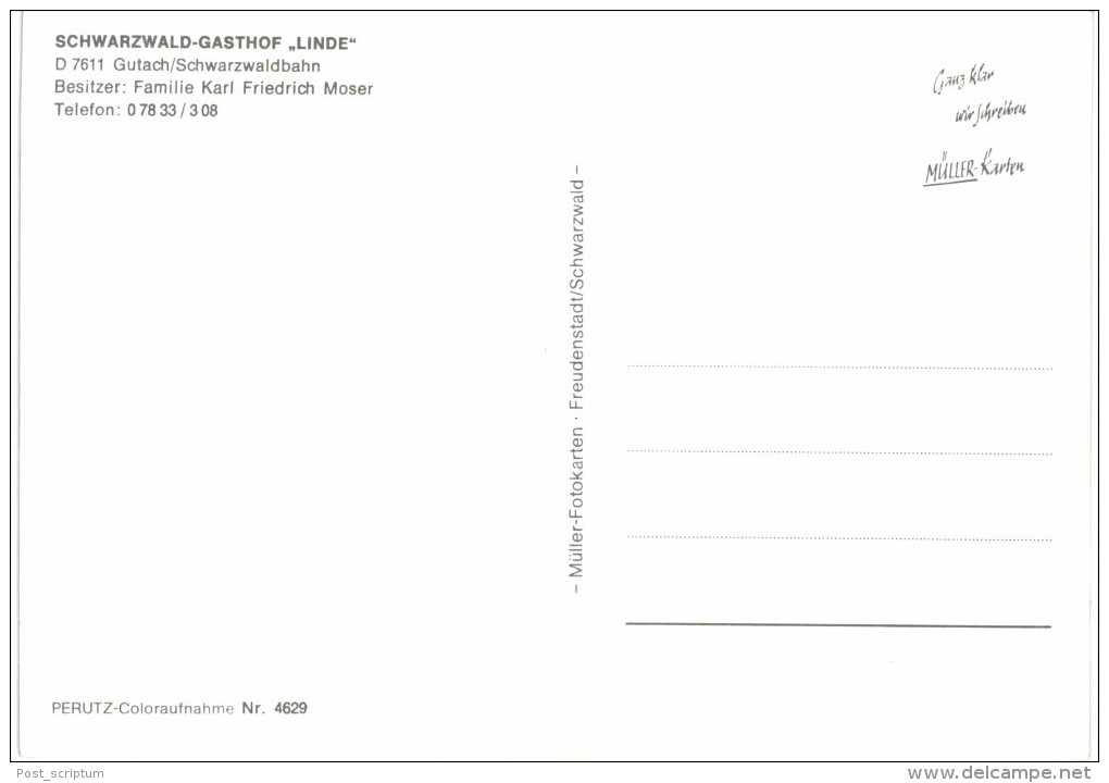 Allemagne -Gutach Schwarzwaldebahn Gasthof Linde - Gutach (Schwarzwaldbahn)