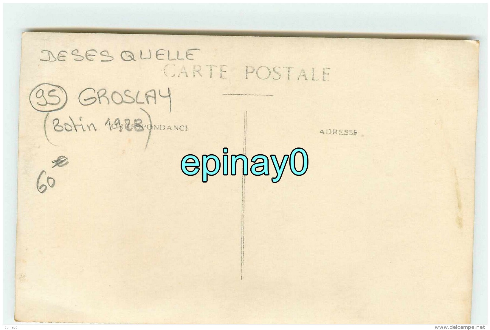 Br - 95 - GROSLAY - CARTE PHOTO Du  Magasin  Charcuterie  DESESQUELLE - Groslay