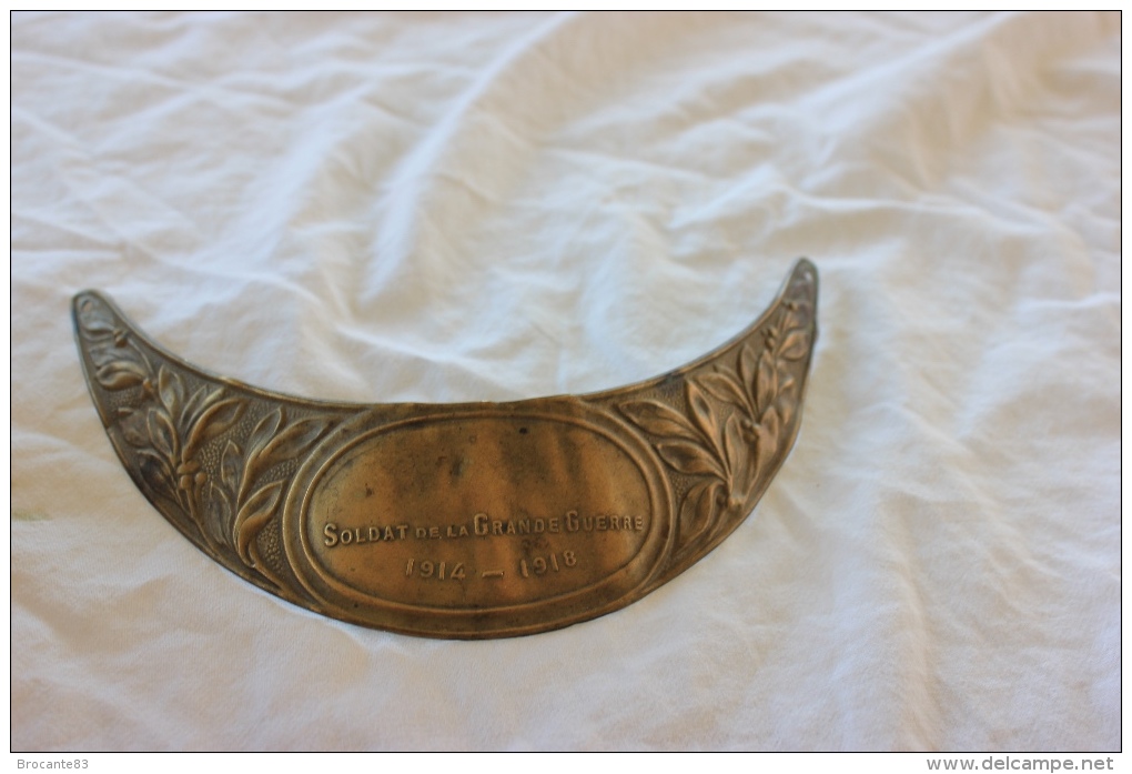 PLAQUE DE CASQUE ADRIAN D HONNEUR SOLDAT DE LA GRANDE GUERRE 1914 1918 - Headpieces, Headdresses