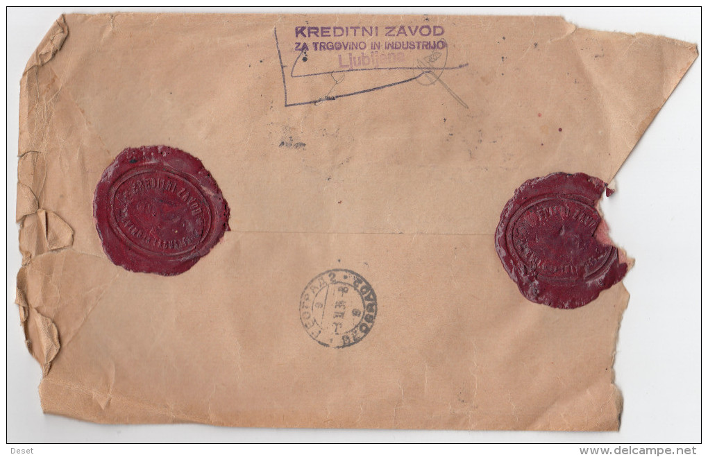 Yugoslavia Insured Mail Letter Cover Travelled 1936 Ljubljana To Beograd D160701 - Covers & Documents