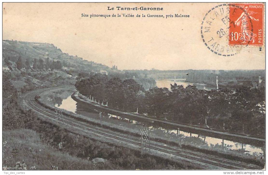 82 - Site Pittoresque De La Vallée De La Garonne, Près Malause (cad Pointillé Malause 1909) - Autres & Non Classés