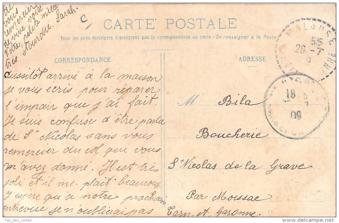 82 - Site Pittoresque De La Vallée De La Garonne, Près Malause (cad Pointillé Malause 1909) - Autres & Non Classés