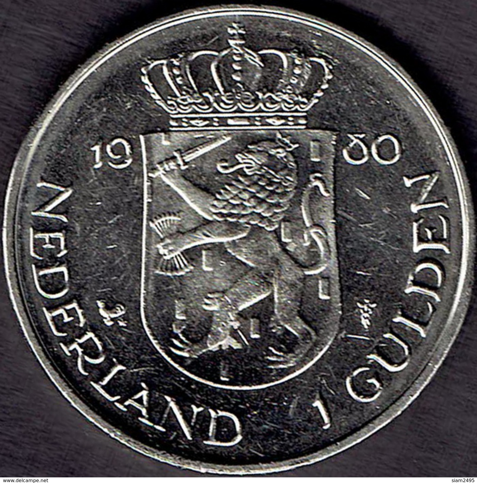 Netherlands, 1980, 1 Gulden, "Investiture Of New Queen" - 1980-2001 : Beatrix