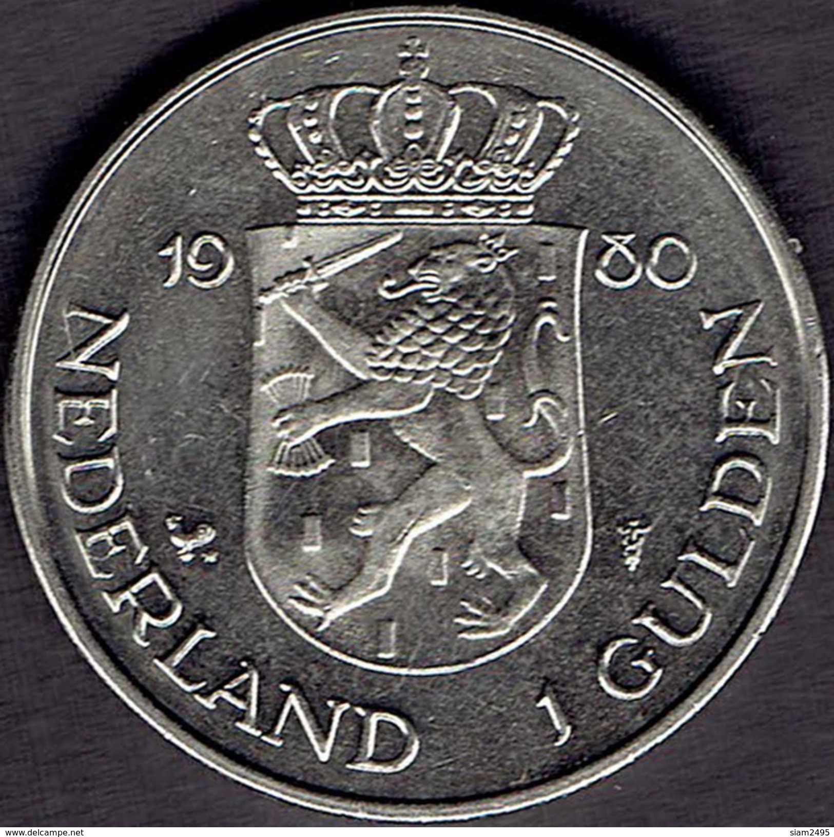 Netherlands, 1980, 1 Gulden, "Investiture Of New Queen" - 1980-2001 : Beatrix