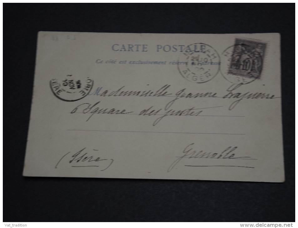 FRANCE - Oblitération D 'Alger Sur Type Sage Sur Carte Postale En 1910 - A Voir - L 641 - 1877-1920: Période Semi Moderne