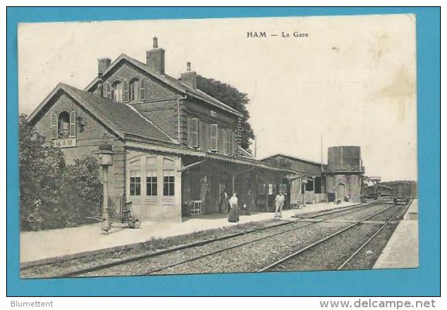 CPA Chemin De Fer Gare HAM 80 - Ham