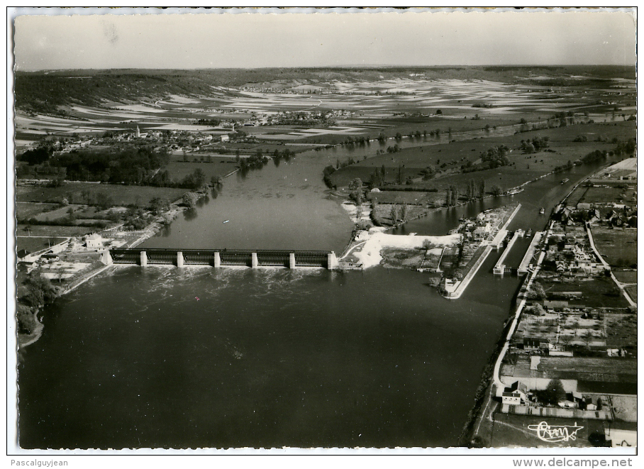 CARTE PHOTO ENVIRONS DE GAILLON - LES ECLUSES ET LE BARRAGE - AERIENNE - Andere & Zonder Classificatie