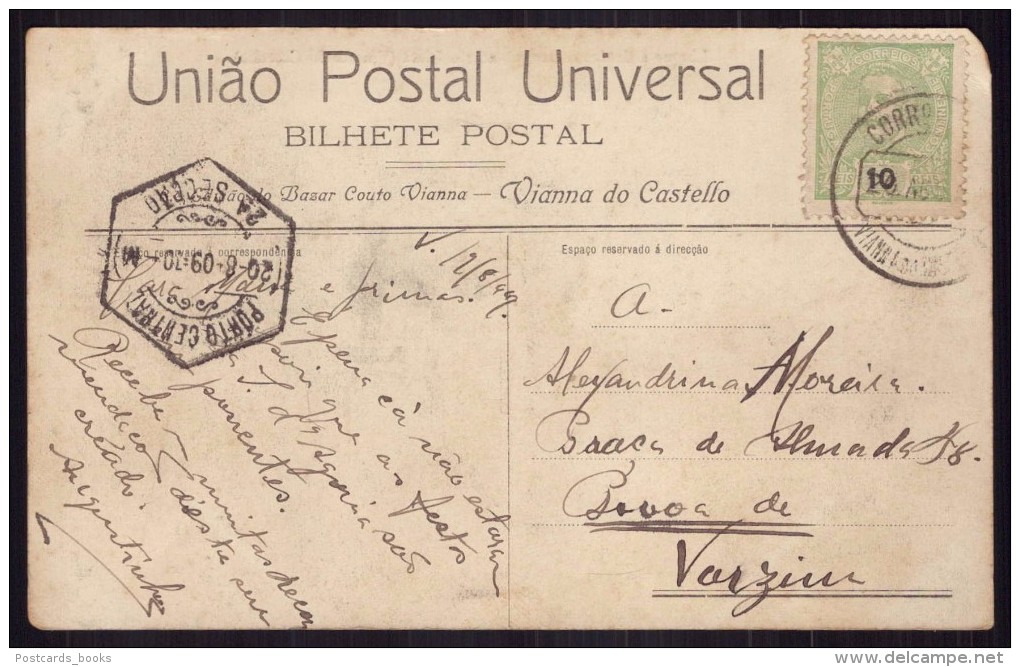 VIANA DO CASTELO / PORTUGAL Postal Lingueta De Desembarque No Rio Lima. Barcos Animado. Old Postcard PORTUGAL - Viana Do Castelo