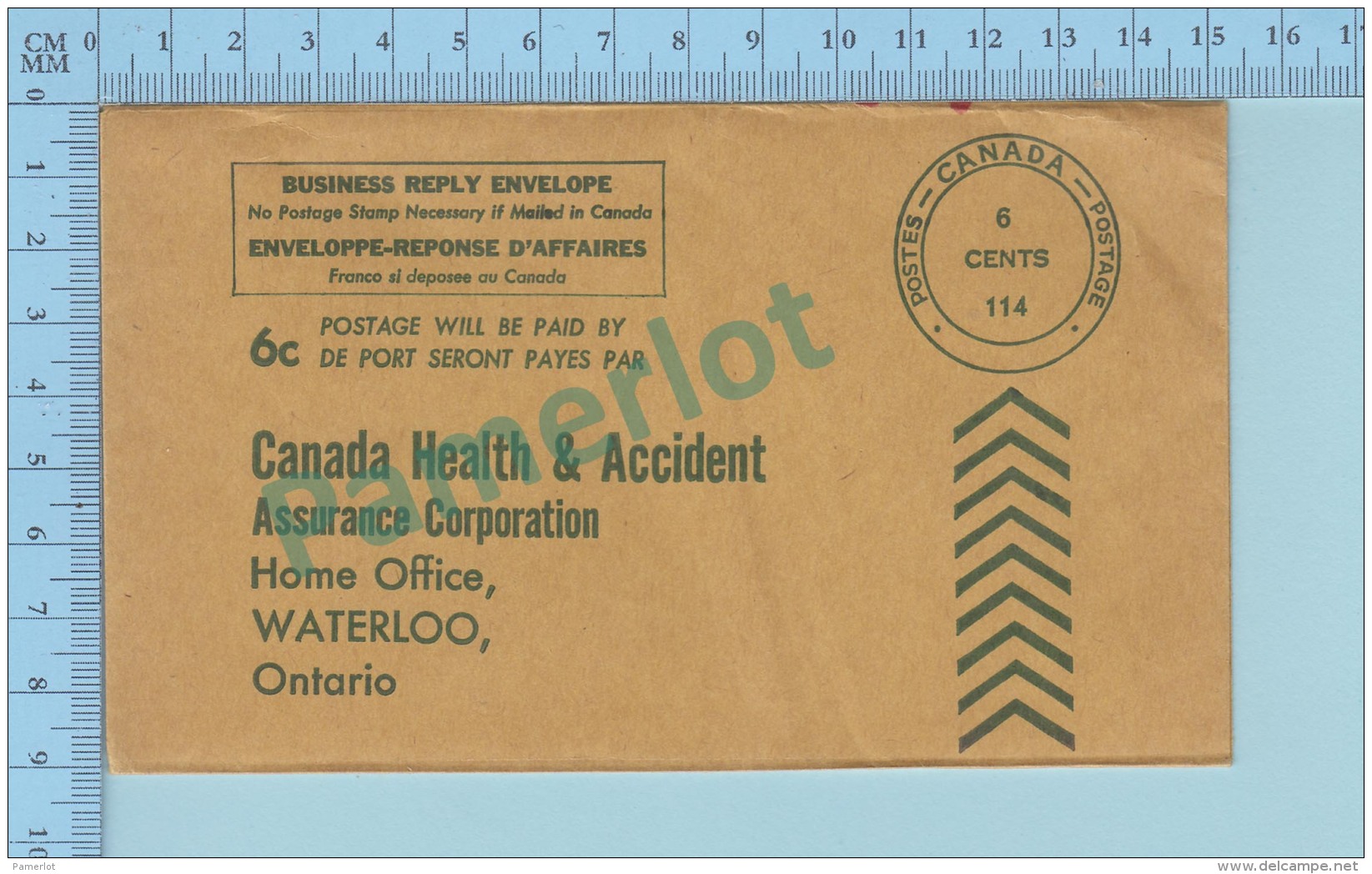 Canada EMA - Enveloppe 6 ¢ Pré Paid  -Réponse D´affaire, Canada Health & Accident  Waterloo Ontario -  2 Scans - Buoni Risposta Internazionali (Coupon)