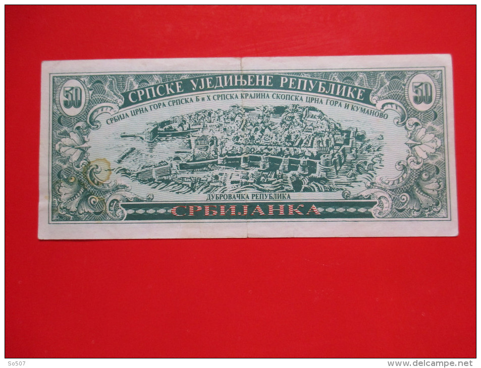 X1- Fantasy Banknote 50 Srbijanki 1992. Draza Mihailovic- Serbia - Serbie