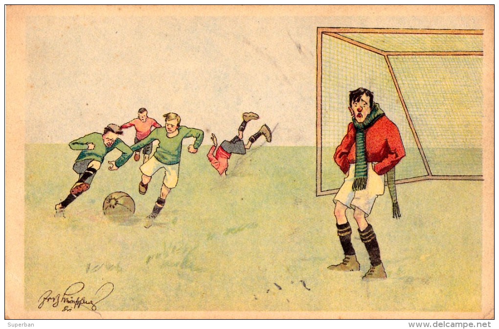 COMIC : MATCH De FOOTBALL - ARTIST SIGNED / ILLUSTRATION SIGNÉE : SCHÖNPFLUG / SCHOENPFLUG - B.K.W.I. 400-2 (u-533) - Schönpflug, Fritz